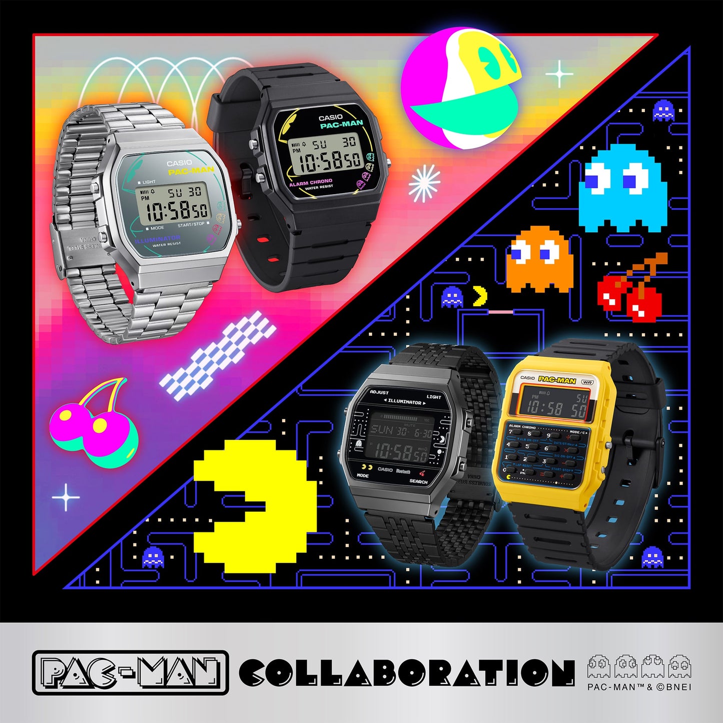 Casio PAC-MAN F-91W Limited Edition Digital Watch (F91PMC-1AJR) – Retro Japan Exclusive